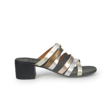 Carica l'immagine nel visualizzatore di Gallery, LUIS ANNE SANDALI SABOT DONNA IN PELLE NERA MULTICOLOR
